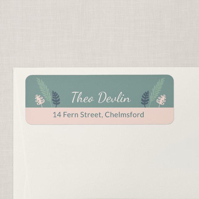 Jungle Leaf Kids Return Address Labels (Tiny Tiger - Jungle Leaf Return Address Label)