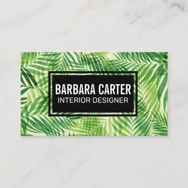 Jungle Leaf Pattern Business Card (Front)