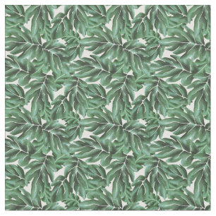 Jungle Leaves Monstera Green Fabric