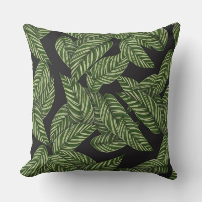 jungle leaves outdoor pillow (Front)