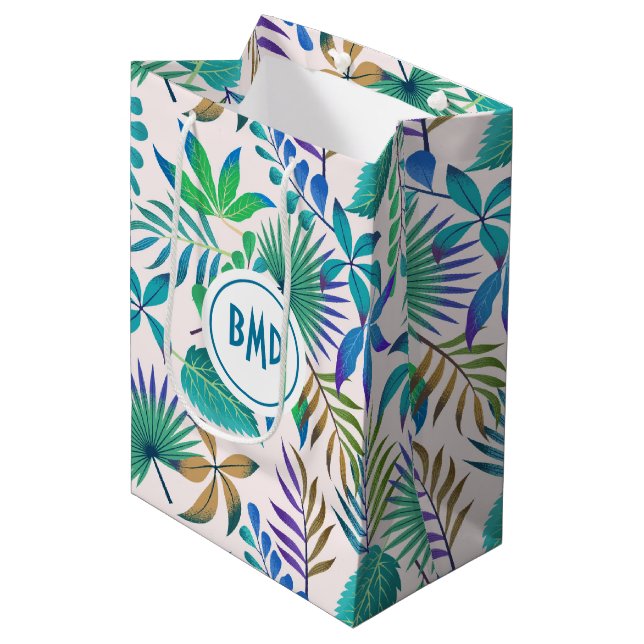 Jungle leaves seamless pattern medium gift bag (Front Angled)
