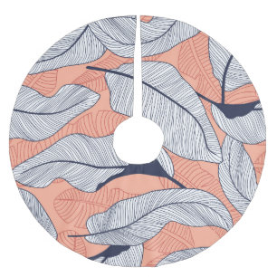Jungle Leaves Seamless Tropical Pattern Brushed Polyester Tree Skirt