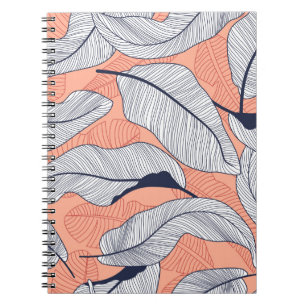 Jungle Leaves Seamless Tropical Pattern Notebook