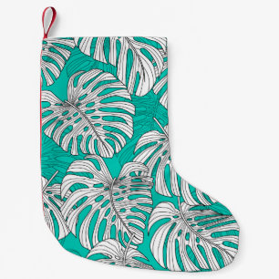Jungle Leaves Tropical Floral Seamless Small Christmas Stocking