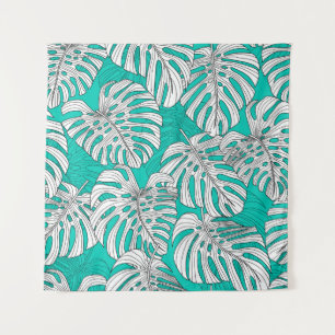 Jungle Leaves Tropical Floral Seamless Tapestry