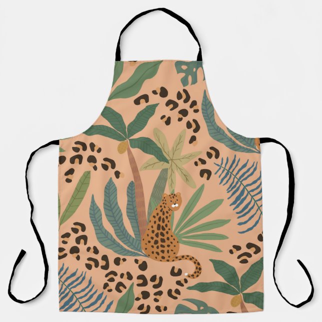 Jungle leopard print: animal seamless pattern. apron (Front)