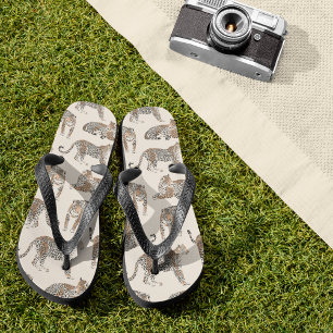 Jungle Leopard Wild Animal Pattern Jandals