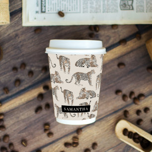Jungle Leopard Wild Animal Pattern Paper Cups