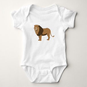 Jungle Lion Animal Illustration Baby Bodysuit