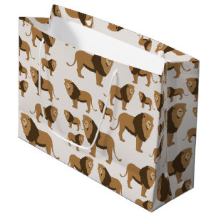Jungle Lion Animal Pattern Large Gift Bag