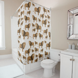 Jungle Lion Animal Pattern Shower Curtain