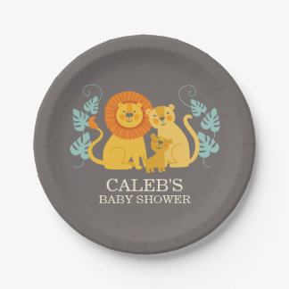 Jungle Lion Baby Shower plate