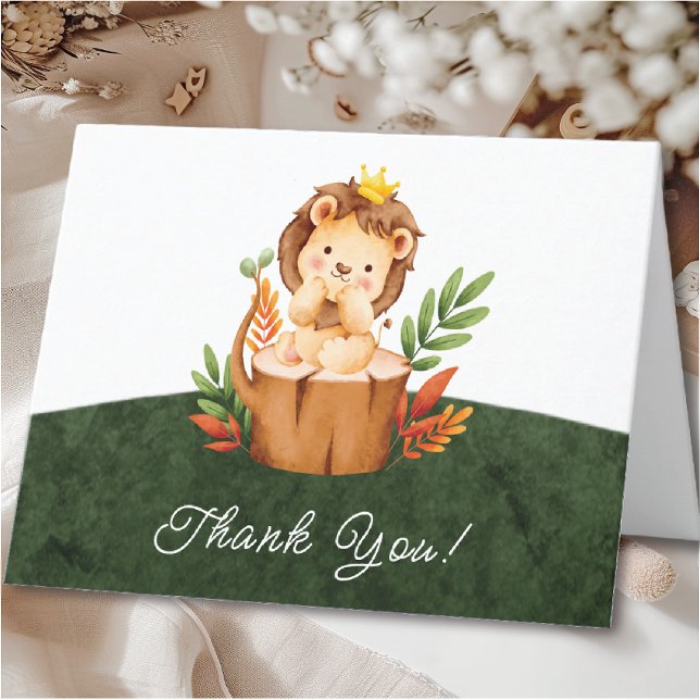 Jungle Lion Baby Shower Thank You Card (Creator Uploaded)