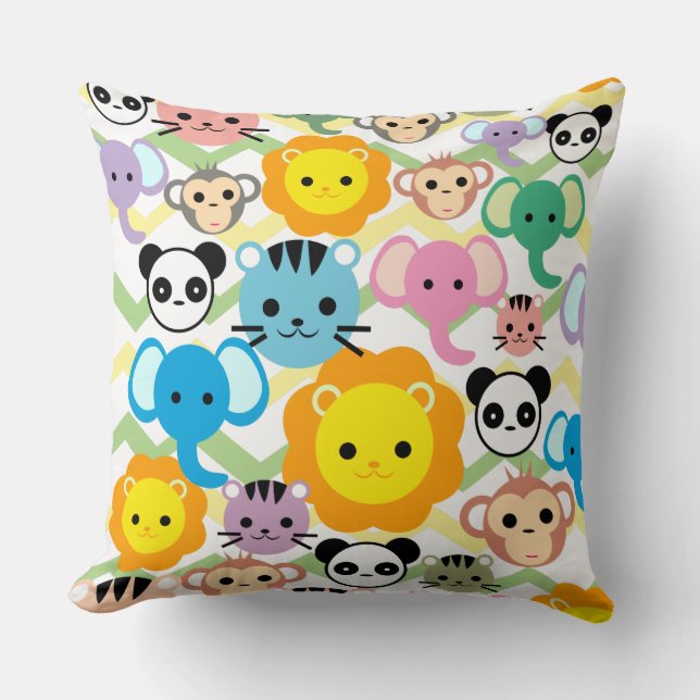 jungle, lion, tiger,  Throw Pillow 20" x 20" (Front)