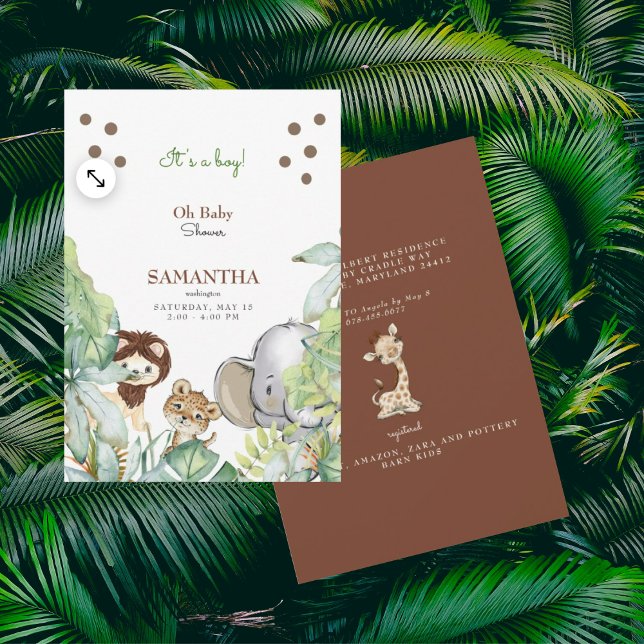 Jungle Love It's a Boy Baby Shower  Invitation (Creator Uploaded)