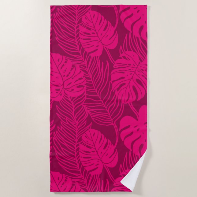 Jungle luxe - monstera and palm beach towel (Front)