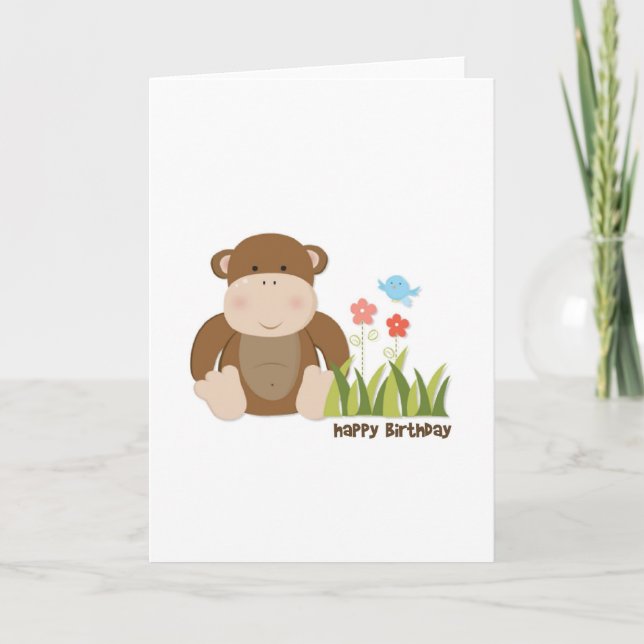 Jungle Monkey Birthday Card (Front)