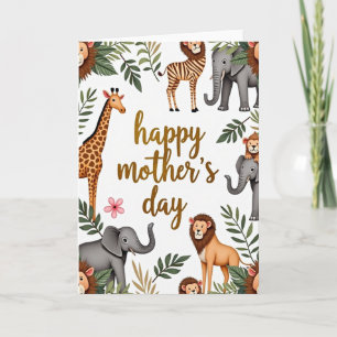 Jungle Mothers Day Illustration Card