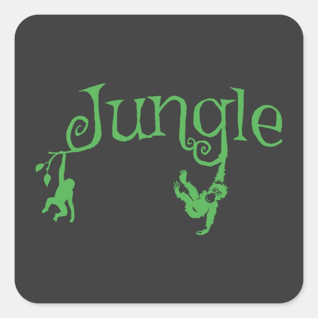 Jungle | Nature Graphic | Wildlife Lover Square Sticker (Front)