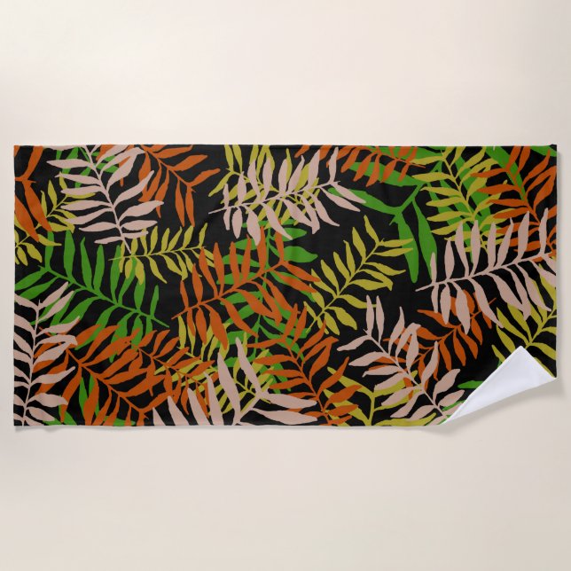 JUNGLE NATURE LEAVES  BEACH TOWEL (Front)