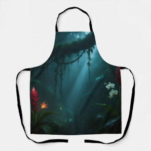 Jungle Night Flowers Apron