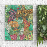 Jungle Nursery Decor Faux Canvas Print<br><div class="desc">Jungle themed nurseries are trending and it's easy to see why! Decorate your space with this beautiful rainforest jungle full of your favourite exotic plants and one adorable big cat jaguar. Perfect for a child's room or nursery, this amazing, detailed canvas is one of a kind, full of vibrant colours,...</div>