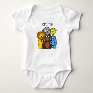 Jungle or Zoo Animals Themed Personalised Baby Tee