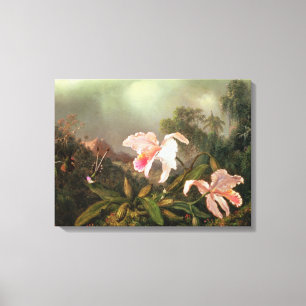 Jungle orchids and hummingbirds, 1872 canvas print