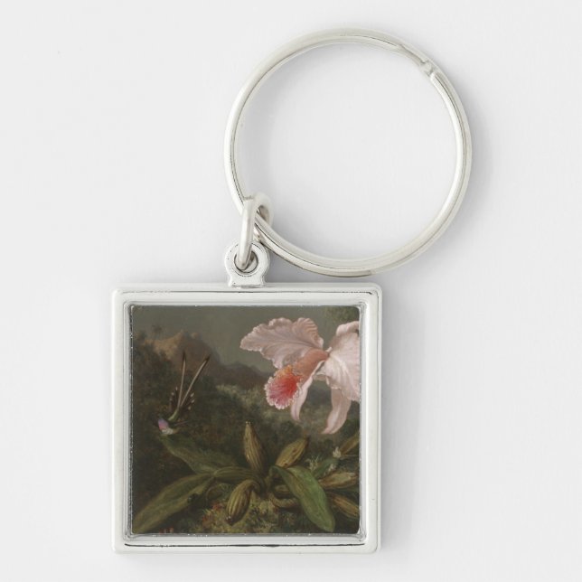 Jungle Orchids and Hummingbirds Key Ring (Front)