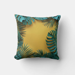 Jungle Palm Leaf Botanical Print Cushion
