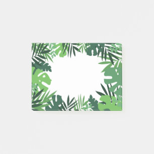 Jungle palm leaves wild green floral post-it notes