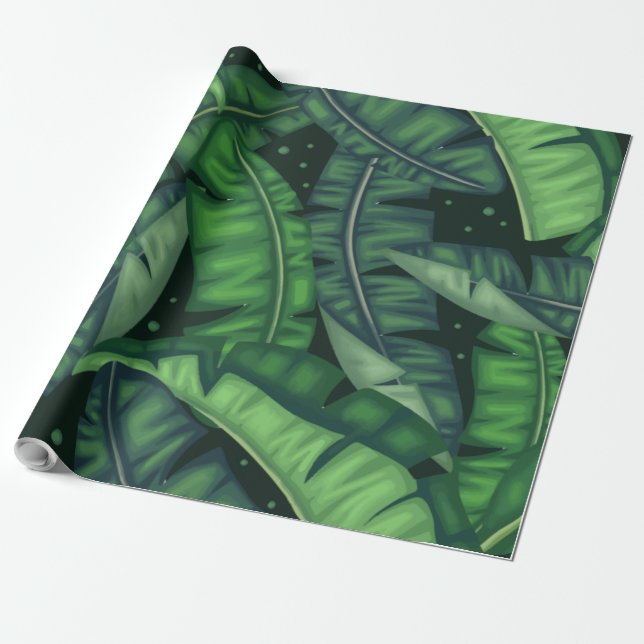 Jungle Palms Wrapping Paper (Unrolled)