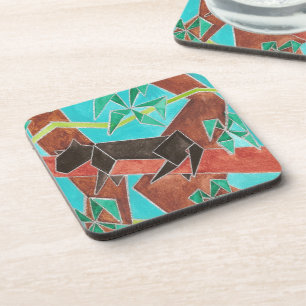 Jungle Panther Original Abstract Art Coaster