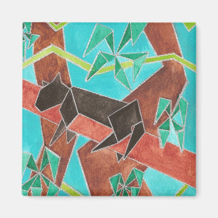 Jungle Panther Original Abstract Art Magnet