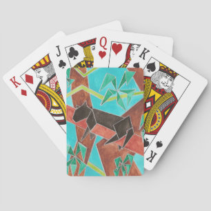 Jungle Panther Original Abstract Art Playing Cards