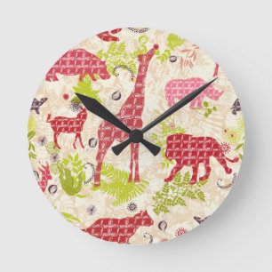 Jungle paradise round clock