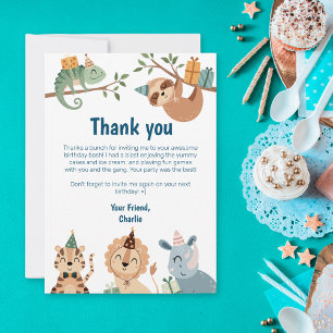 Jungle Party animal, Thank you for party invites
