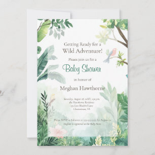 Jungle Path Wild Adventure Baby Shower Invitation