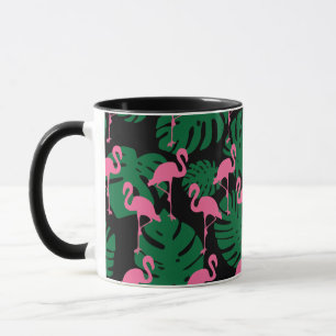 Jungle Pattern Flamingos Mug