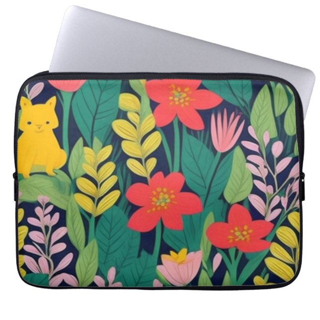 Jungle pattern laptop sleeve (Front)