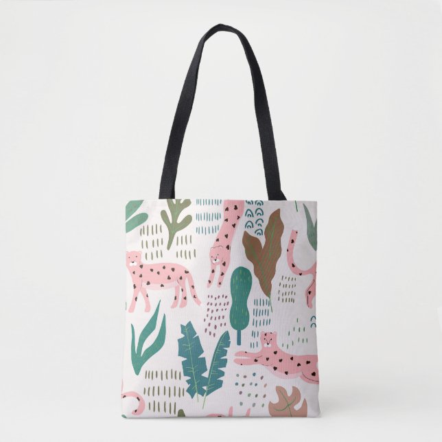Jungle pattern, leopard print, vintage. tote bag (Front)