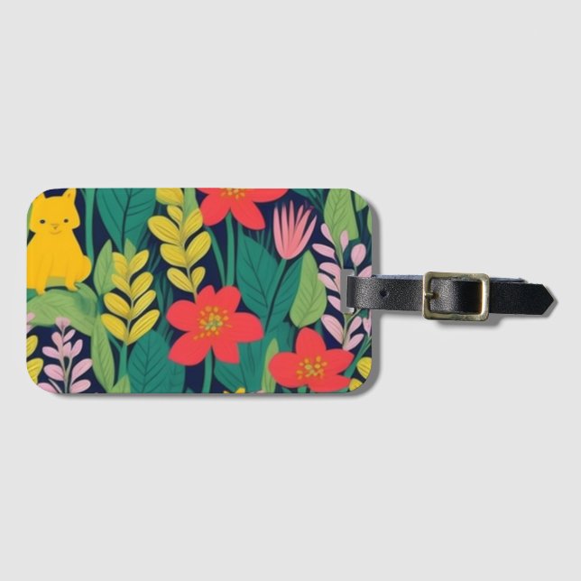 Jungle pattern luggage tag (Front Horizontal)