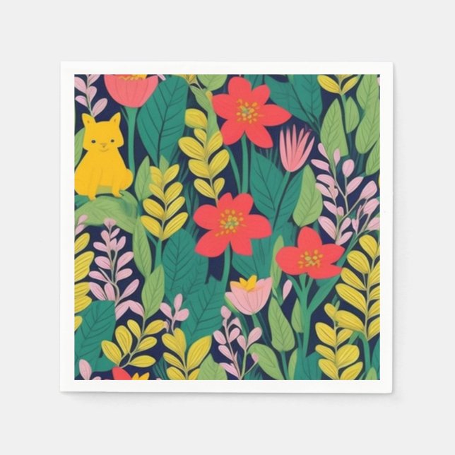 Jungle pattern napkin (Front)