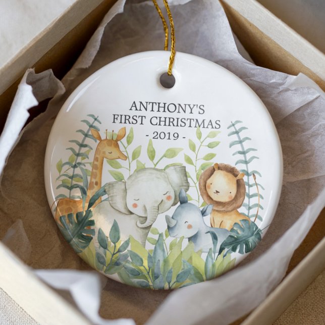 Jungle Photo Baby's First Christmas Ornament (Creator Uploaded)