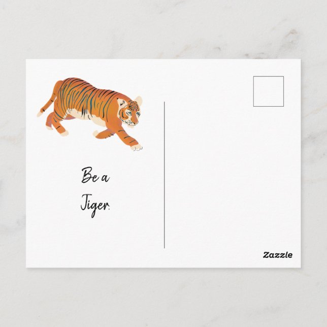Jungle prowling Tiger painting Postcard (Back)