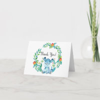 Jungle Rhino Baby Shower Thank You Note