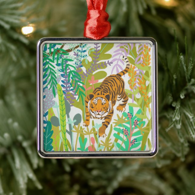 Jungle Roar - Tiger Metal Tree Decoration (Tree)