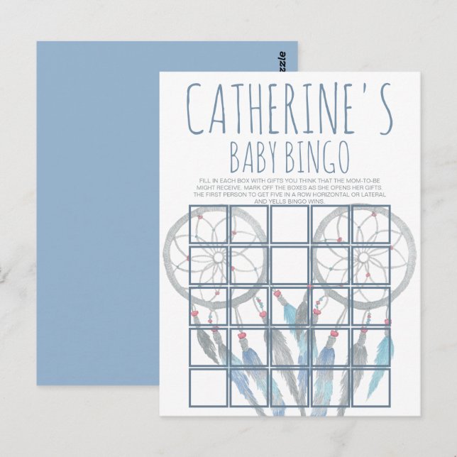 Jungle Safari Animal Baby Shower Bingo Card (Front/Back)