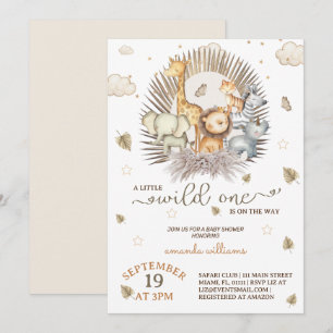 Jungle Safari Animal Baby Shower  Invitation