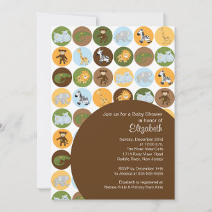 Jungle Safari Animal Neutral Baby Shower Invitation